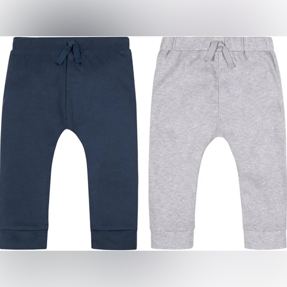 Lamaze Baby Boys' 2pk Organic Cotton Solid Pull-On Harem Pants - 9M